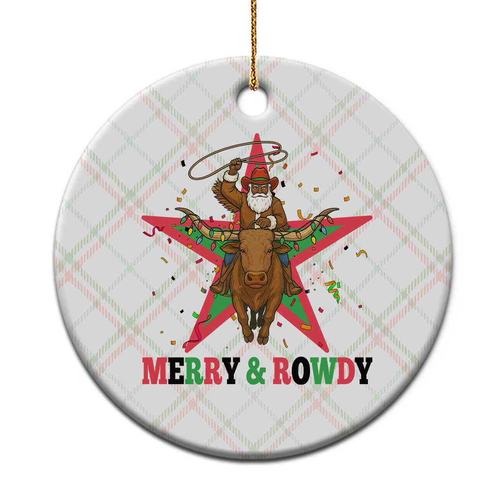 Merry And Rowdy Kwanzaa Santa Cowboy Christmas Gift Ceramic Ornament TS12 1pc Christmas Plaid Print Your Wear