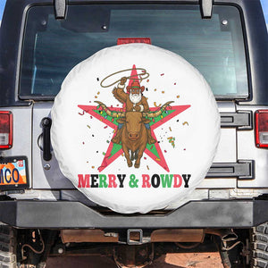 Merry And Rowdy Kwanzaa Santa Cowboy Christmas Gift Spare Tire Cover TS12 No hole White Print Your Wear