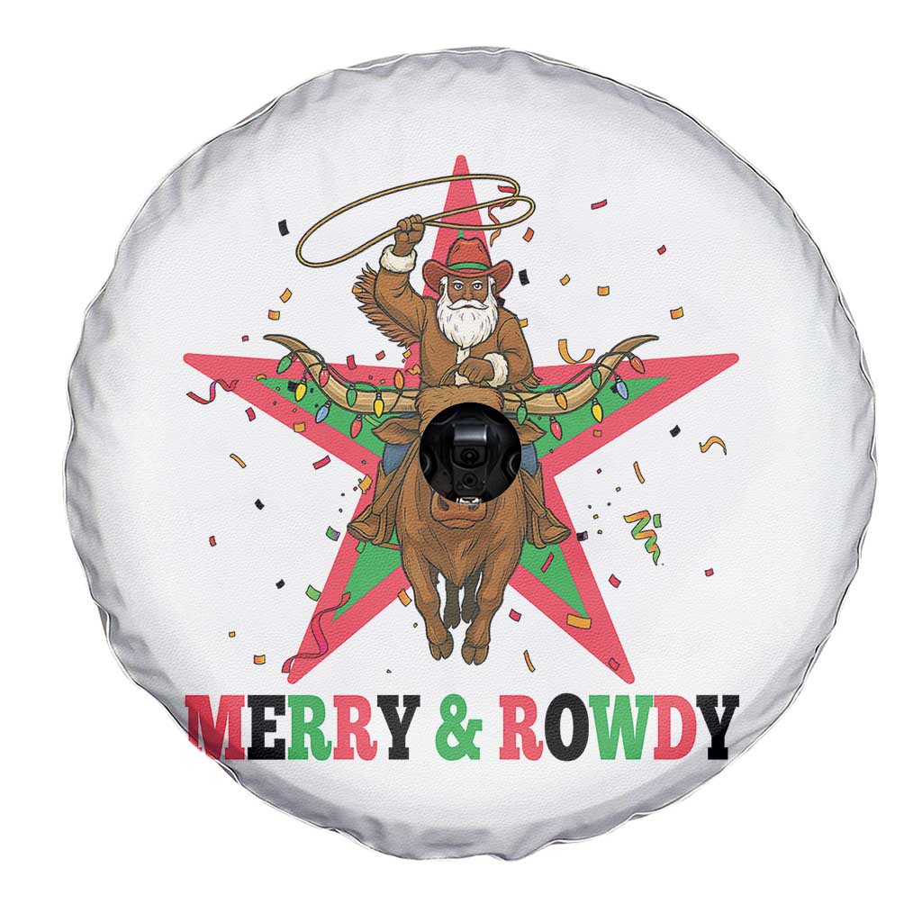Merry And Rowdy Kwanzaa Santa Cowboy Christmas Gift Spare Tire Cover TS12 Print Your Wear