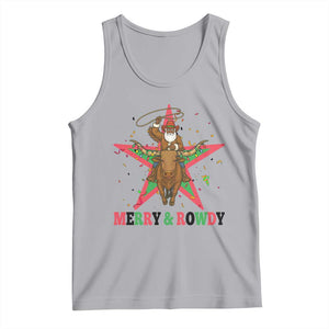 Merry And Rowdy Kwanzaa Santa Cowboy Christmas Gift Tank Top TS12 Athletic Heather Print Your Wear