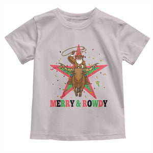 Merry And Rowdy Kwanzaa Santa Cowboy Christmas Gift Toddler T Shirt TS12 Ice Gray Print Your Wear