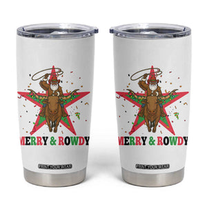 Merry And Rowdy Kwanzaa Santa Cowboy Christmas Gift Tumbler Cup TS12 White Print Your Wear