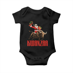 Happy Kwanzaa Baby Onesie Rodeo Black Santa African American Holiday Gift TS12 Black Print Your Wear