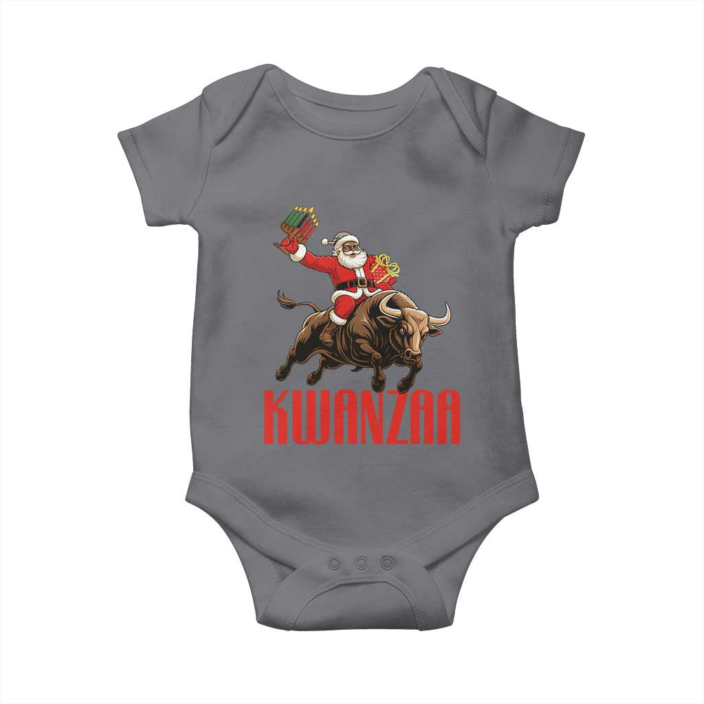 Happy Kwanzaa Baby Onesie Rodeo Black Santa African American Holiday Gift TS12 Charcoal Print Your Wear