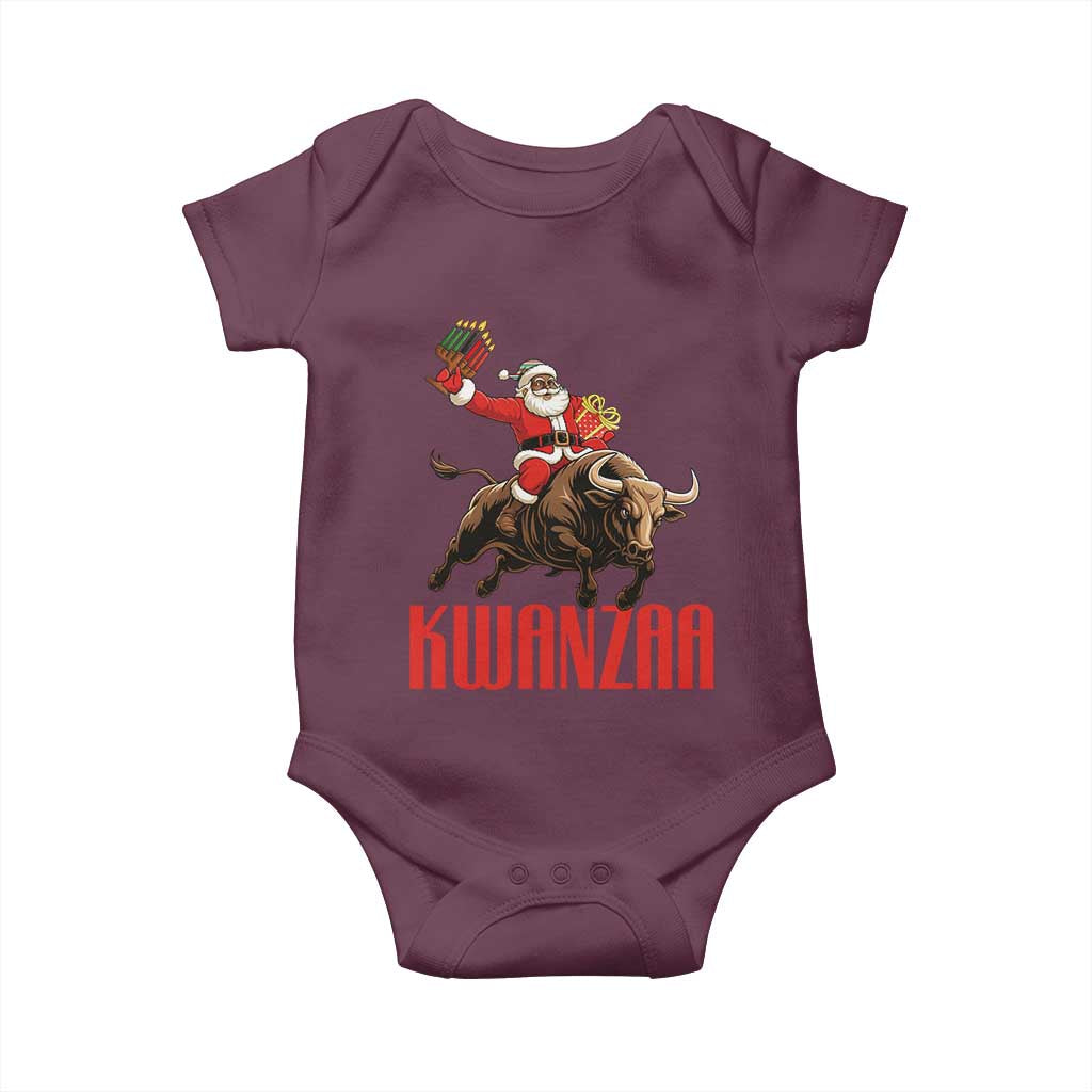 Happy Kwanzaa Baby Onesie Rodeo Black Santa African American Holiday Gift TS12 Maroon Print Your Wear