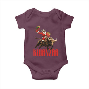 Happy Kwanzaa Baby Onesie Rodeo Black Santa African American Holiday Gift TS12 Maroon Print Your Wear