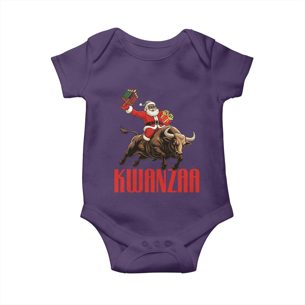 Happy Kwanzaa Baby Onesie Rodeo Black Santa African American Holiday Gift TS12 Purple Print Your Wear