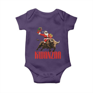 Happy Kwanzaa Baby Onesie Rodeo Black Santa African American Holiday Gift TS12 Purple Print Your Wear