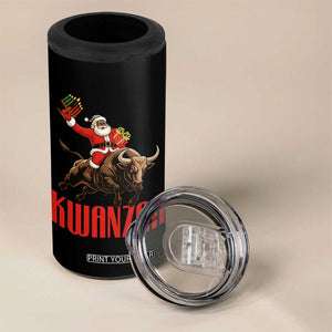 Happy Kwanzaa 4 in 1 Can Cooler Tumbler Rodeo Black Santa African American Holiday Gift TS12 Print Your Wear