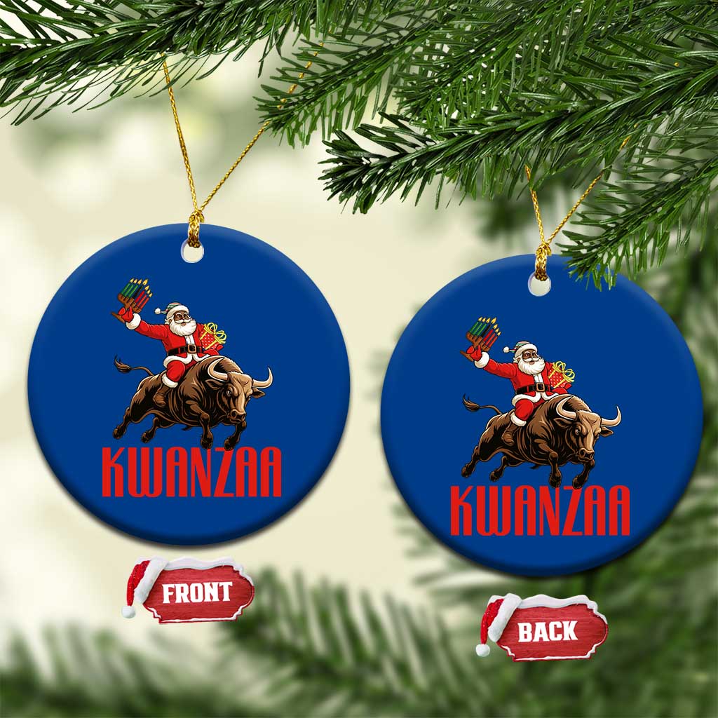 Happy Kwanzaa Ceramic Ornament Rodeo Black Santa African American Holiday Gift TS12 1pc Blue Print Your Wear