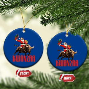Happy Kwanzaa Ceramic Ornament Rodeo Black Santa African American Holiday Gift TS12 1pc Blue Print Your Wear