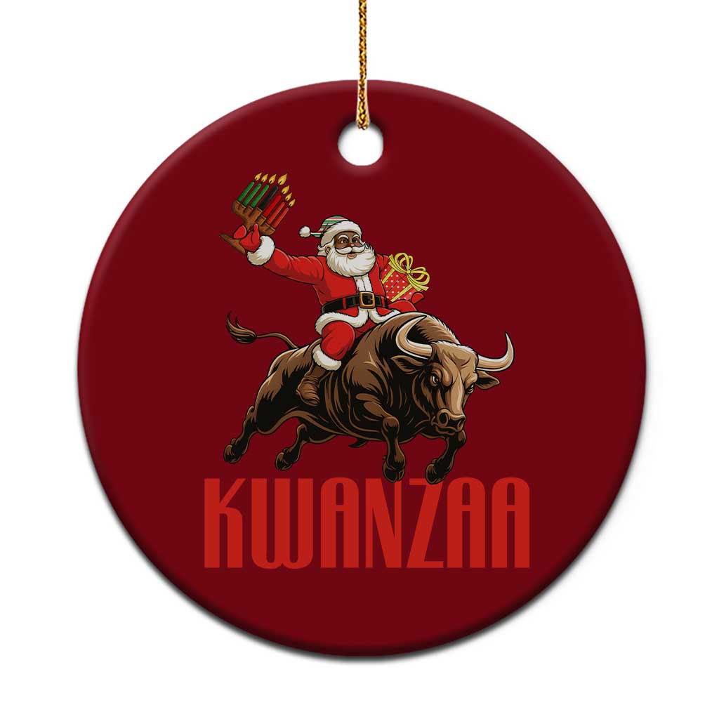 Happy Kwanzaa Ceramic Ornament Rodeo Black Santa African American Holiday Gift TS12 1pc Red Print Your Wear