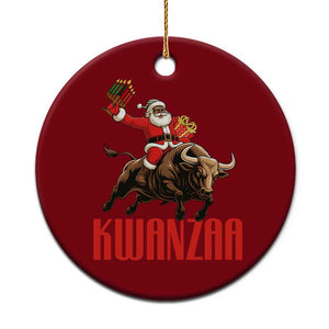 Happy Kwanzaa Ceramic Ornament Rodeo Black Santa African American Holiday Gift TS12 1pc Red Print Your Wear