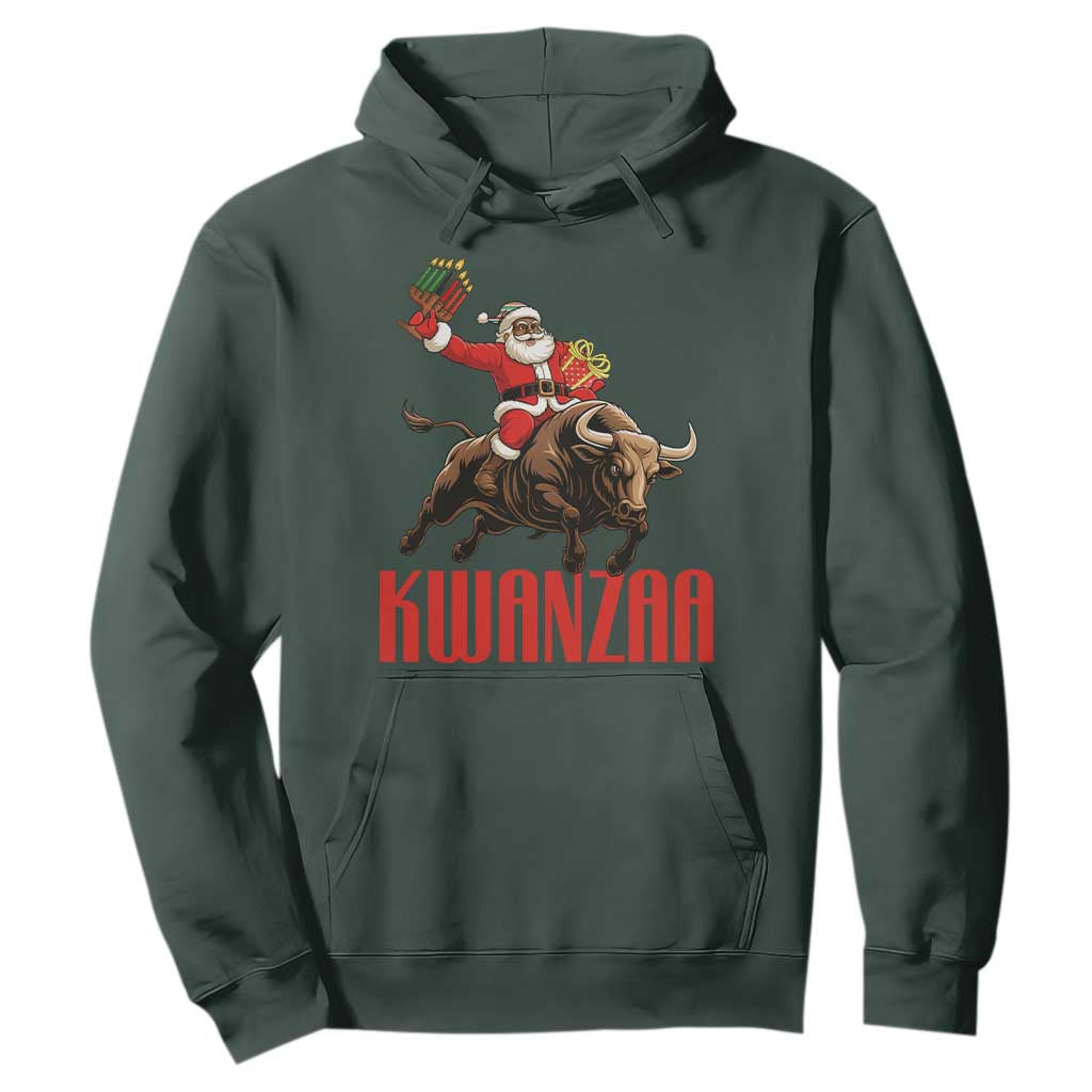 Happy Kwanzaa Hoodie Rodeo Black Santa African American Holiday Gift TS12 Dark Forest Green Print Your Wear