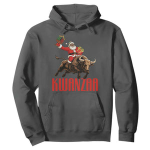 Happy Kwanzaa Hoodie Rodeo Black Santa African American Holiday Gift TS12 Dark Heather Print Your Wear
