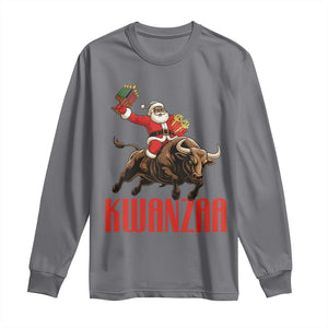 Happy Kwanzaa Long Sleeve Shirt Rodeo Black Santa African American Holiday Gift TS12 Charcoal Print Your Wear