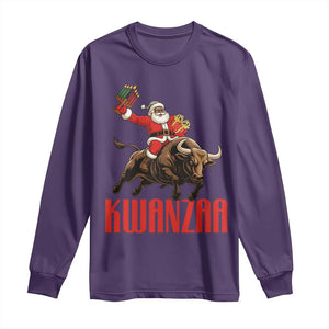 Happy Kwanzaa Long Sleeve Shirt Rodeo Black Santa African American Holiday Gift TS12 Purple Print Your Wear