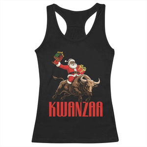 Happy Kwanzaa Racerback Tank Top Rodeo Black Santa African American Holiday Gift TS12 Black Print Your Wear