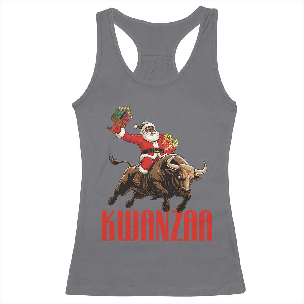 Happy Kwanzaa Racerback Tank Top Rodeo Black Santa African American Holiday Gift TS12 Charcoal Print Your Wear