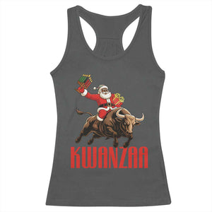 Happy Kwanzaa Racerback Tank Top Rodeo Black Santa African American Holiday Gift TS12 Dark Heather Print Your Wear