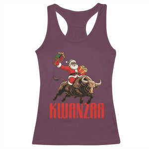 Happy Kwanzaa Racerback Tank Top Rodeo Black Santa African American Holiday Gift TS12 Maroon Print Your Wear