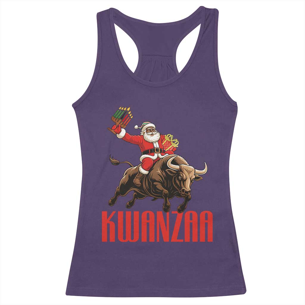 Happy Kwanzaa Racerback Tank Top Rodeo Black Santa African American Holiday Gift TS12 Purple Print Your Wear