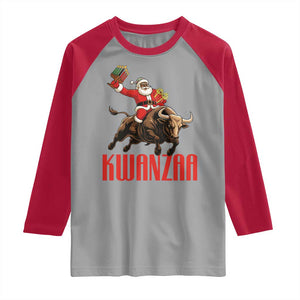 Happy Kwanzaa Raglan Shirt Rodeo Black Santa African American Holiday Gift TS12 Sport Gray Red Print Your Wear