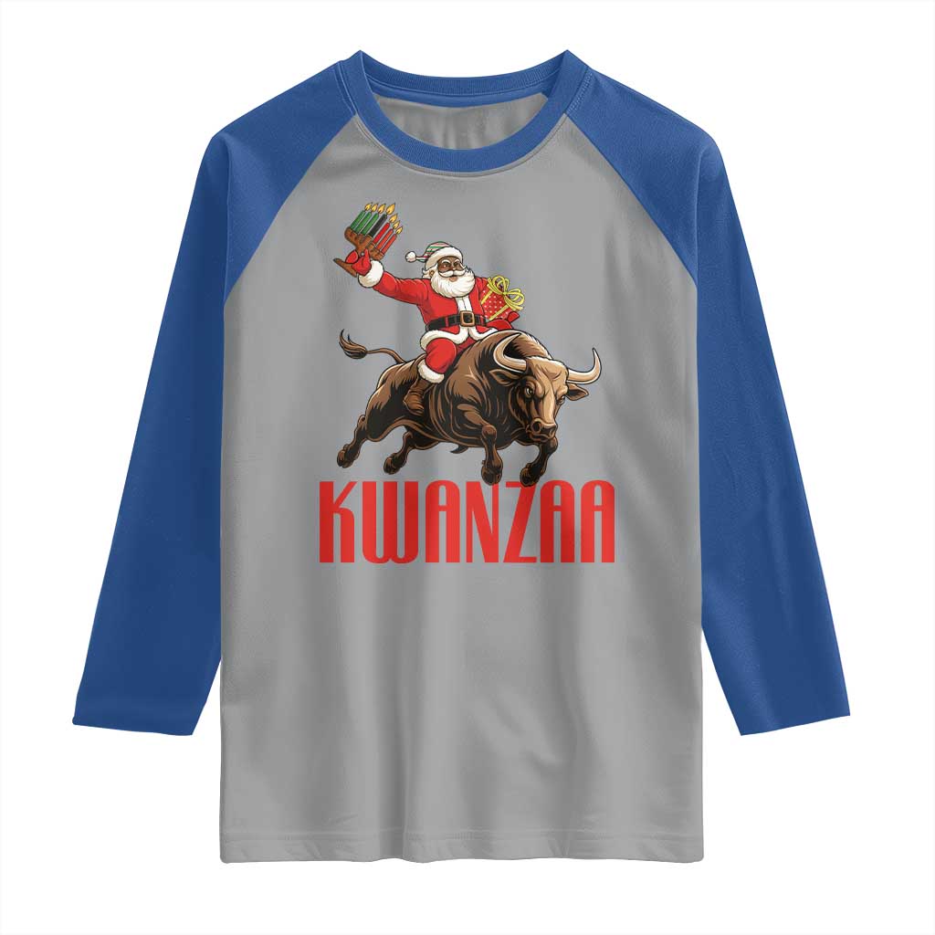 Happy Kwanzaa Raglan Shirt Rodeo Black Santa African American Holiday Gift TS12 Sport Gray Royal Print Your Wear