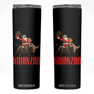 Happy Kwanzaa Skinny Tumbler Rodeo Black Santa African American Holiday Gift TS12 Black Print Your Wear