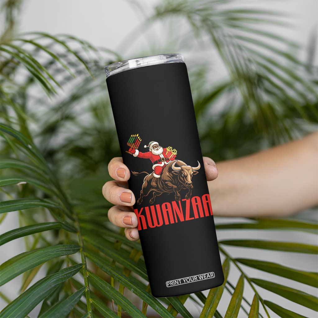 Happy Kwanzaa Skinny Tumbler Rodeo Black Santa African American Holiday Gift TS12 Print Your Wear