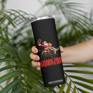 Happy Kwanzaa Skinny Tumbler Rodeo Black Santa African American Holiday Gift TS12 Print Your Wear