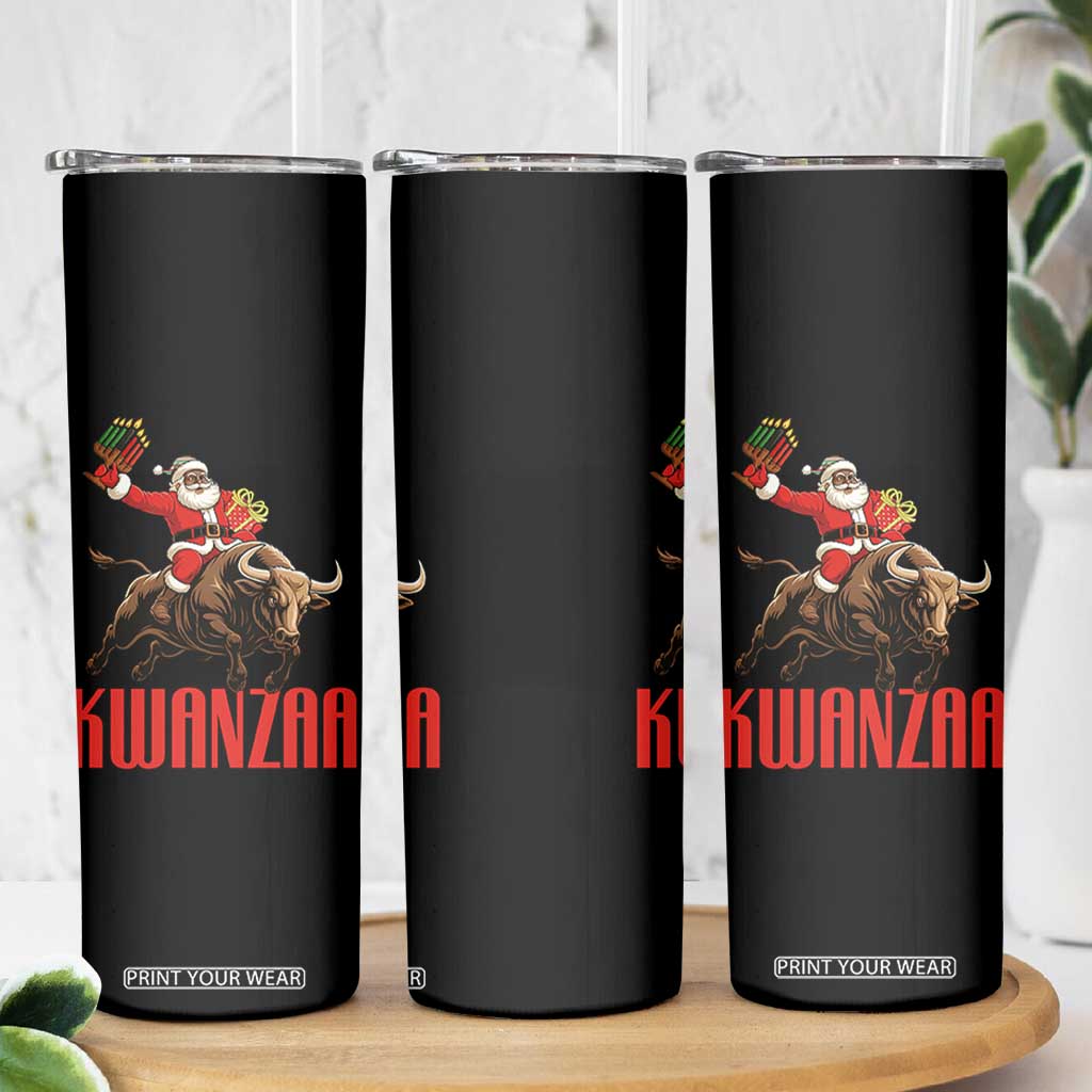 Happy Kwanzaa Skinny Tumbler Rodeo Black Santa African American Holiday Gift TS12 Print Your Wear