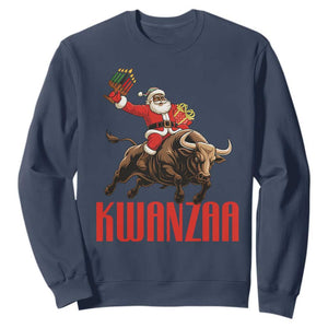 Happy Kwanzaa Sweatshirt Rodeo Black Santa African American Holiday Gift TS12 Navy Print Your Wear
