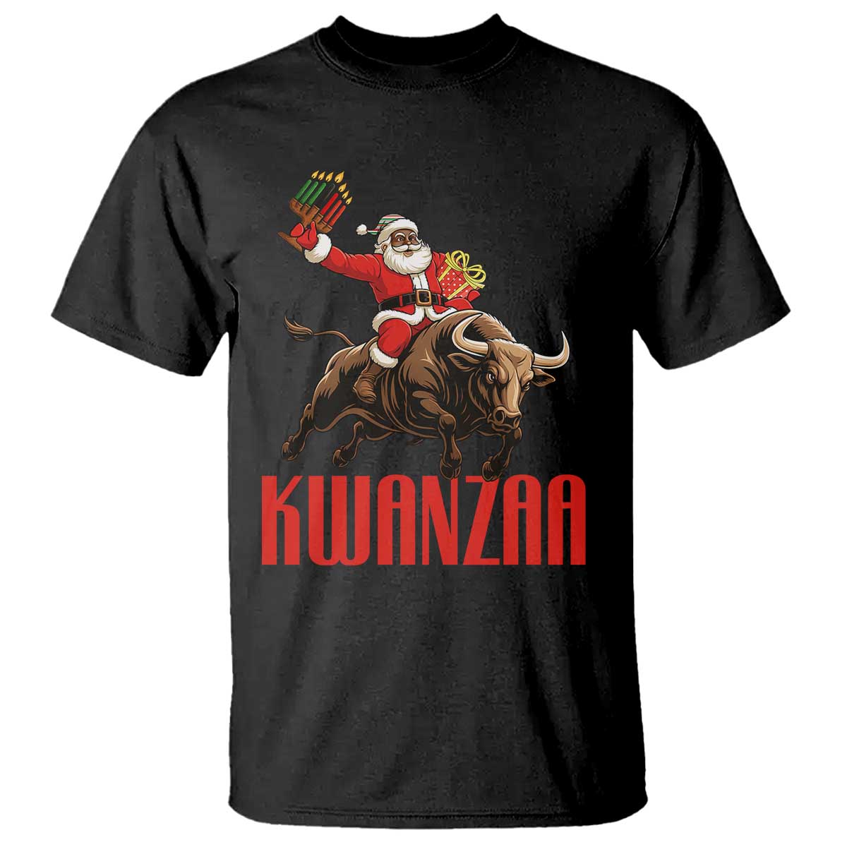 Happy Kwanzaa T Shirt Rodeo Black Santa African American Holiday Gift TS12 Black Print Your Wear