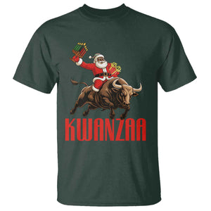Happy Kwanzaa T Shirt Rodeo Black Santa African American Holiday Gift TS12 Dark Forest Green Print Your Wear