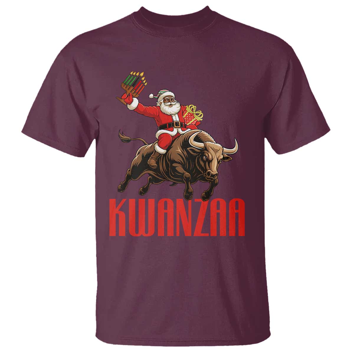 Happy Kwanzaa T Shirt Rodeo Black Santa African American Holiday Gift TS12 Maroon Print Your Wear