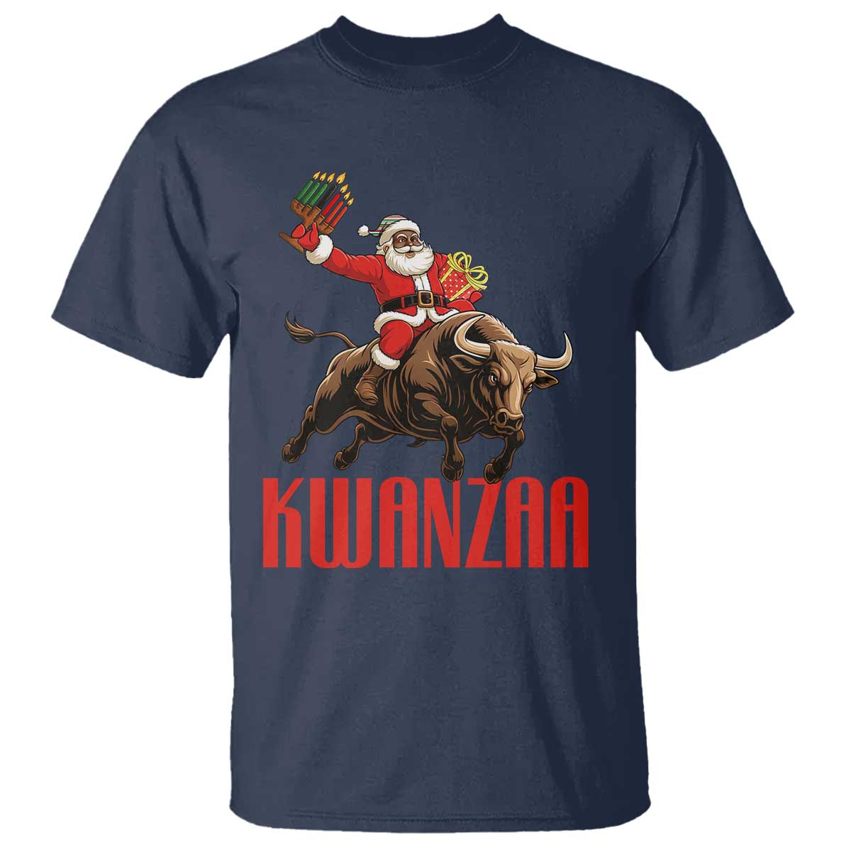 Happy Kwanzaa T Shirt Rodeo Black Santa African American Holiday Gift TS12 Navy Print Your Wear