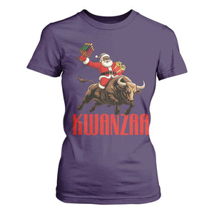 Happy Kwanzaa T Shirt For Women Rodeo Black Santa African American Holiday Gift TS12 Purple Print Your Wear