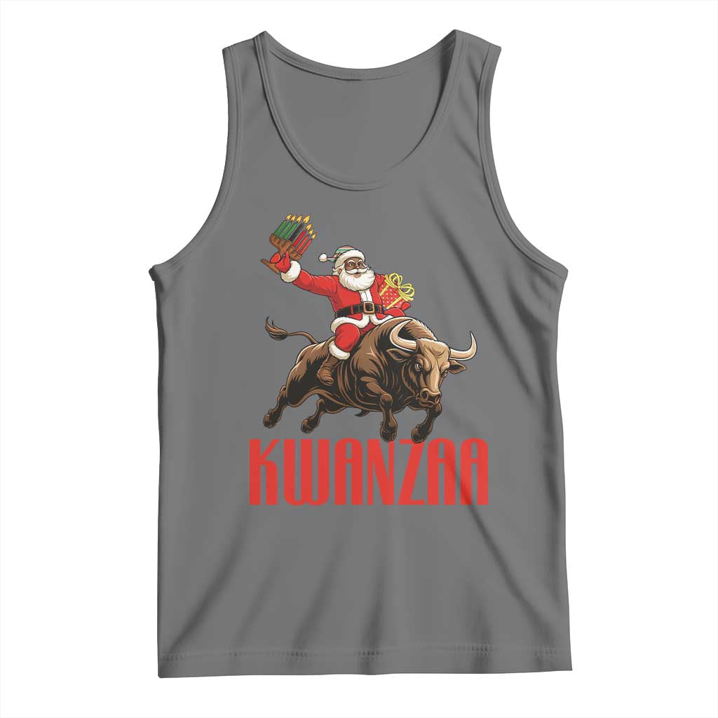 Happy Kwanzaa Tank Top Rodeo Black Santa African American Holiday Gift TS12 Black Heather Print Your Wear