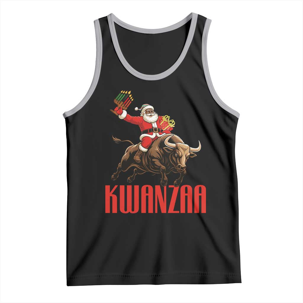 Happy Kwanzaa Tank Top Rodeo Black Santa African American Holiday Gift TS12 Black Athletic Heather Print Your Wear