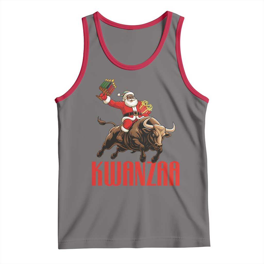 Happy Kwanzaa Tank Top Rodeo Black Santa African American Holiday Gift TS12 Deep Heather Red Print Your Wear