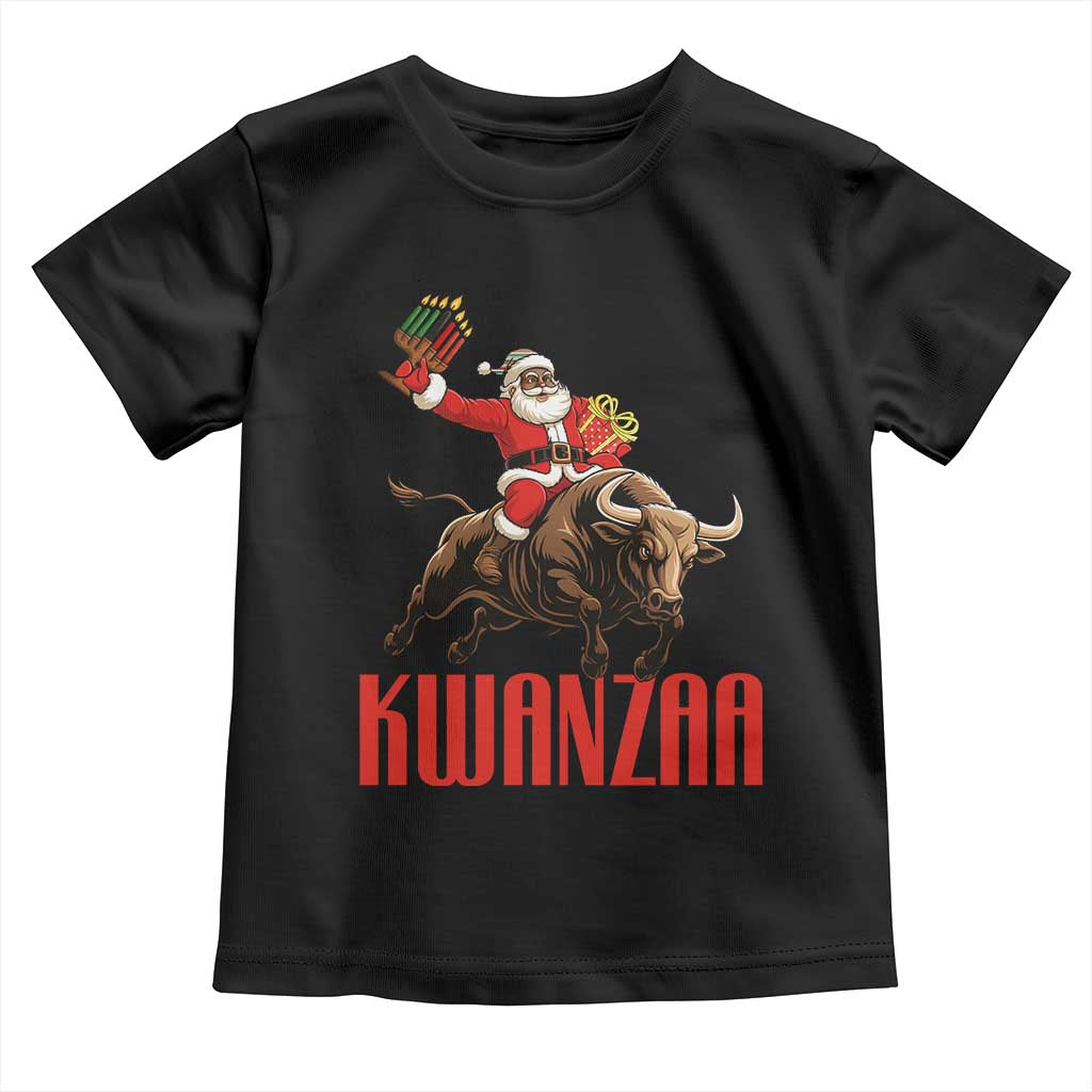Happy Kwanzaa Toddler T Shirt Rodeo Black Santa African American Holiday Gift TS12 Black Print Your Wear