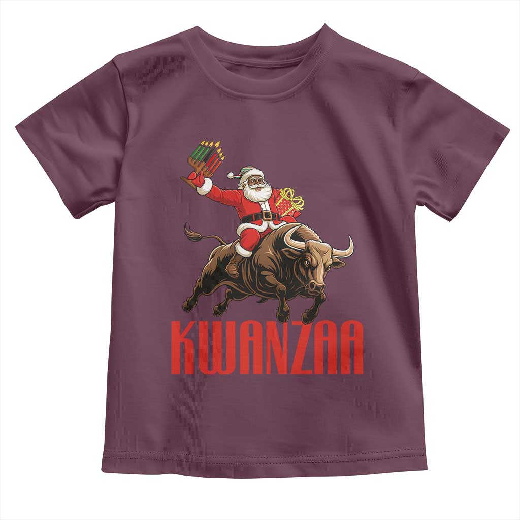 Happy Kwanzaa Toddler T Shirt Rodeo Black Santa African American Holiday Gift TS12 Maroon Print Your Wear