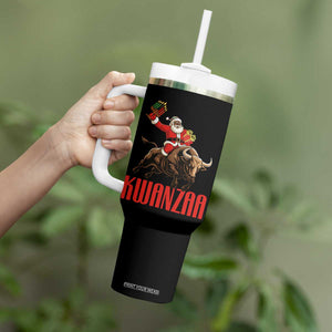 Happy Kwanzaa Tumbler With Handle Rodeo Black Santa African American Holiday Gift TS12 Print Your Wear