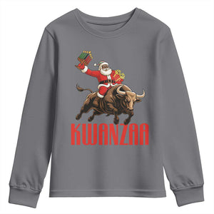 Happy Kwanzaa Youth Sweatshirt Rodeo Black Santa African American Holiday Gift TS12 Charcoal Print Your Wear