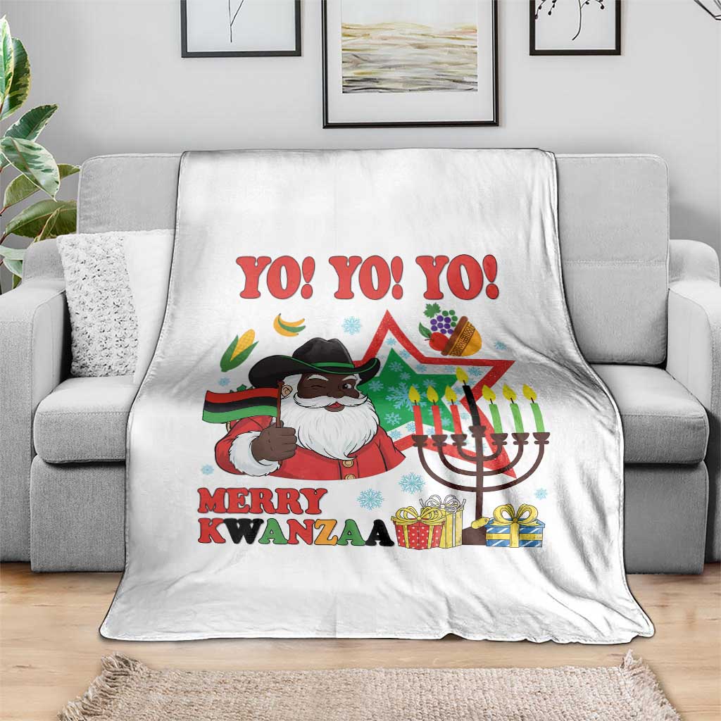 Merry Kwanzaa Black Santa Cowboy Throw Blanket African Heritage Celebration Gift TS12 Print Your Wear