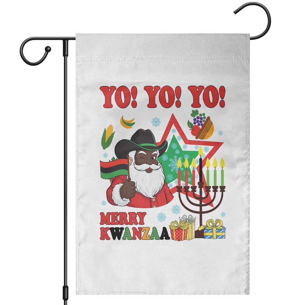 Merry Kwanzaa Black Santa Cowboy Garden Flag African Heritage Celebration Gift TS12 White Print Your Wear