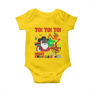 Merry Kwanzaa Black Santa Cowboy Baby Onesie African Heritage Celebration Gift - Print Your Wear