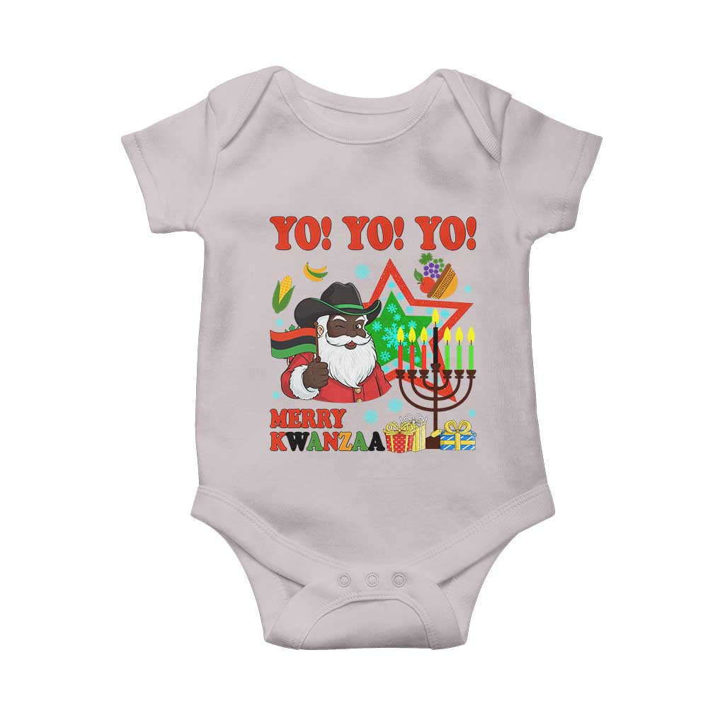 Merry Kwanzaa Black Santa Cowboy Baby Onesie African Heritage Celebration Gift TS12 Ice Gray Print Your Wear
