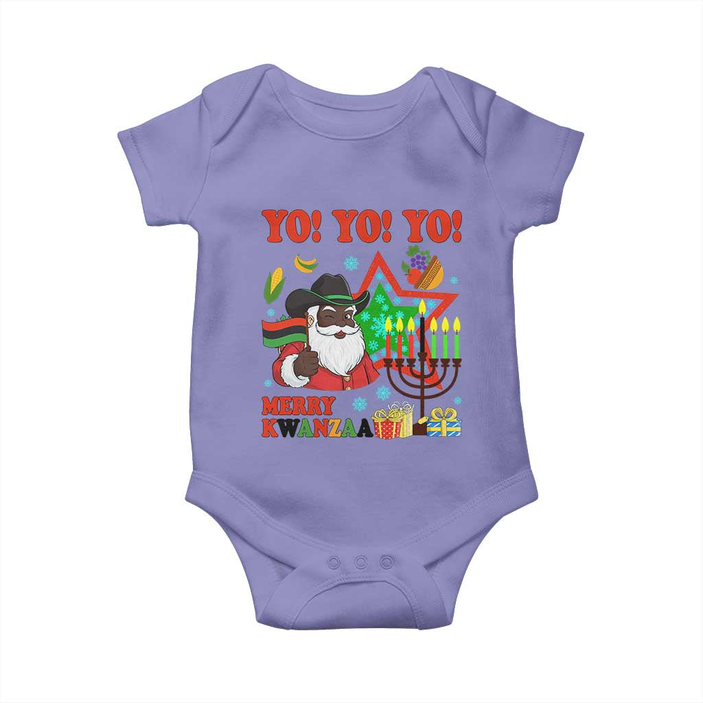 Merry Kwanzaa Black Santa Cowboy Baby Onesie African Heritage Celebration Gift - Print Your Wear